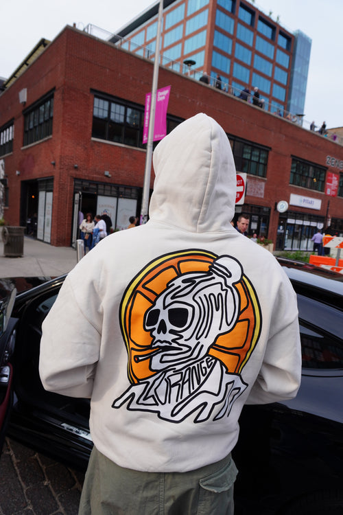 Sumo Orange Forbidden Fruit hoodie in cloud white, 600 GSM cotton