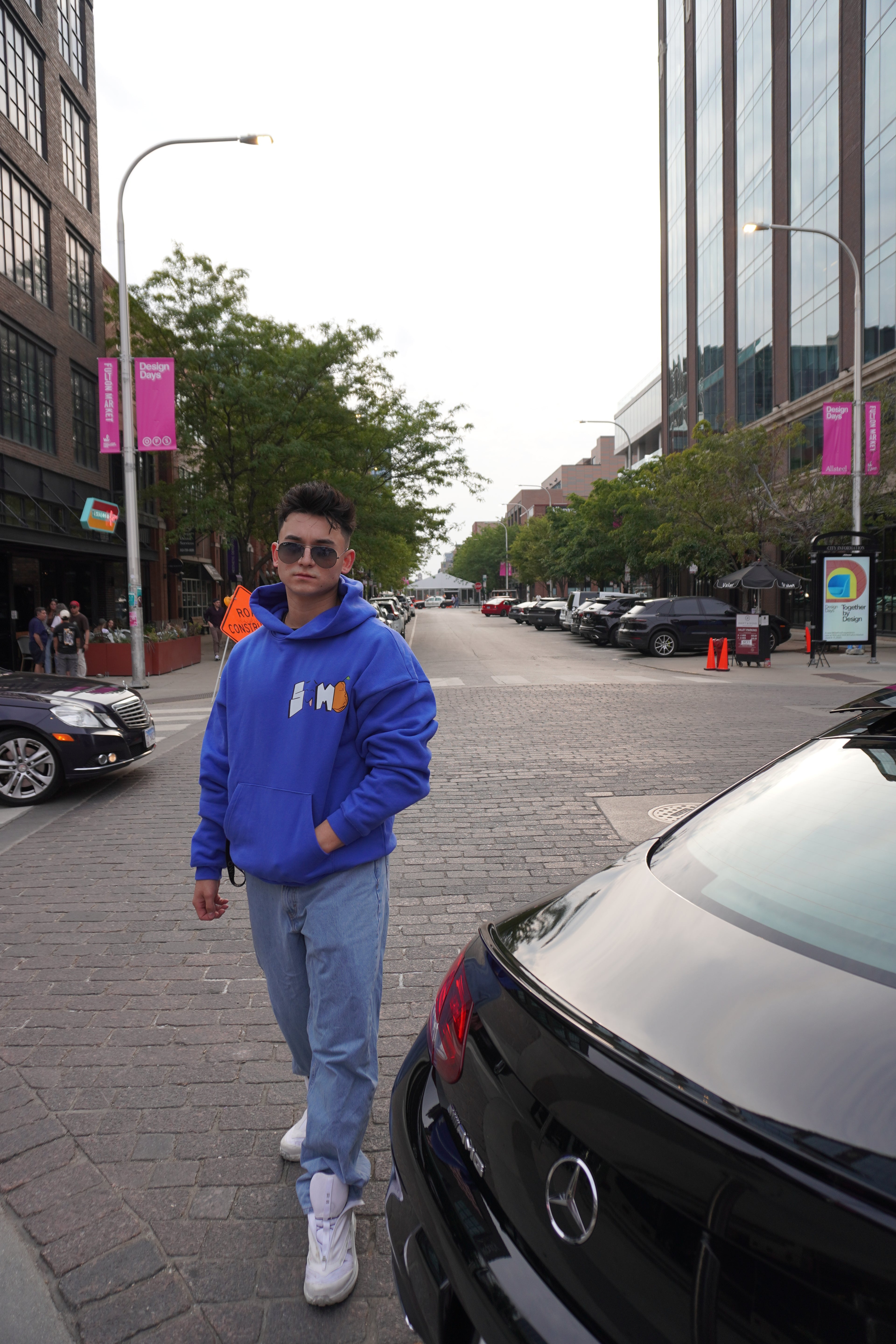 Royal blue Sumo Orange hoodie, alternate view